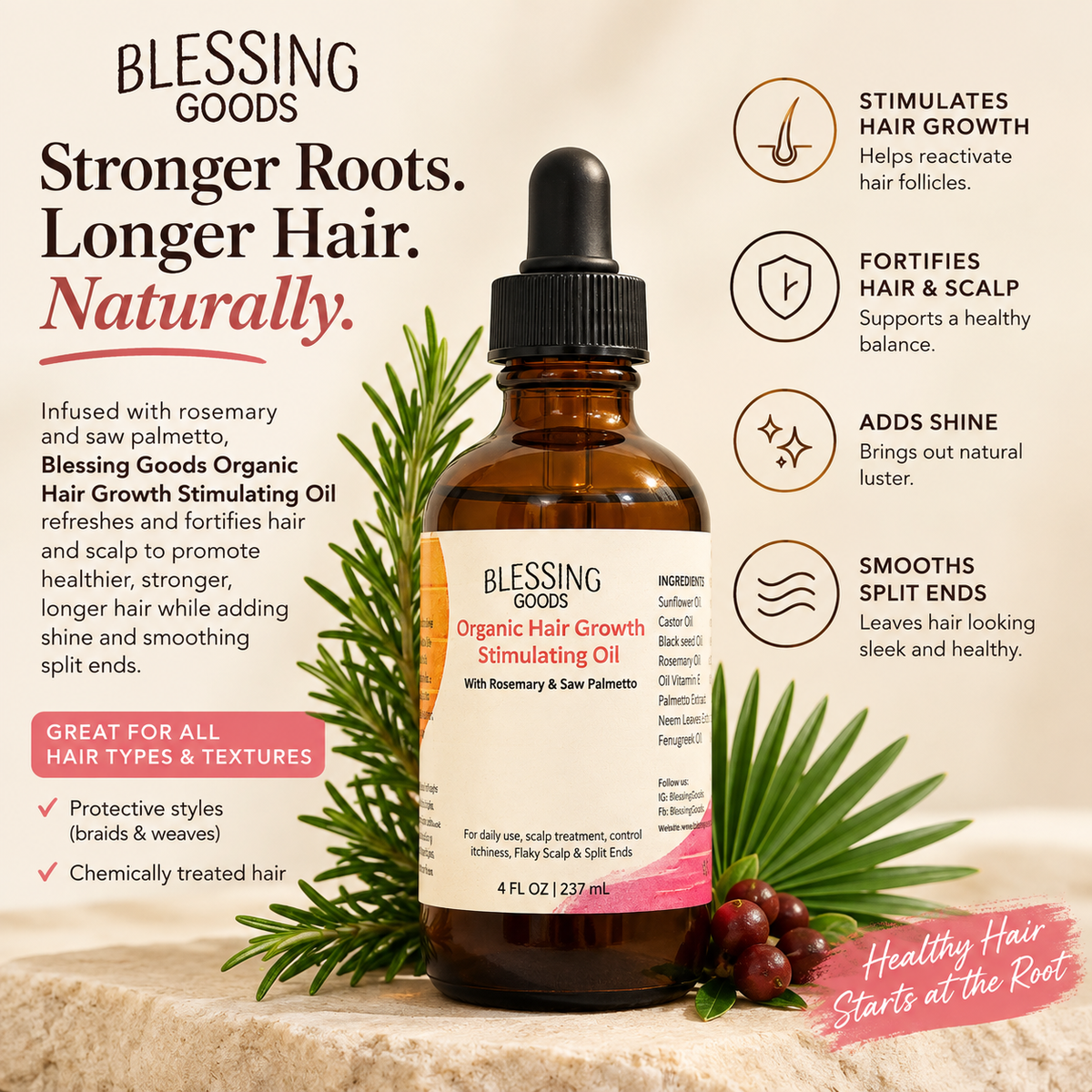 Organic Hair Growth Stimulating Oil