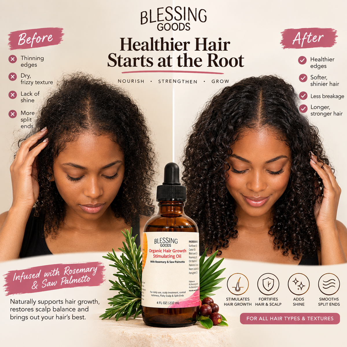 Organic Hair Growth Stimulating Oil